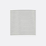 Sleek Black & White Stripes - Silk Pocket Square by Monzoro