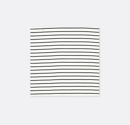 Sleek Black & White Stripes - Silk Pocket Square by Monzoro