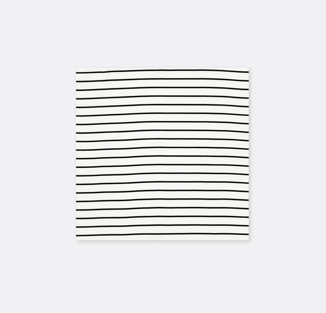Sleek Black & White Stripes - Silk Pocket Square by Monzoro