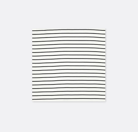 Sleek Black & White Stripes - Silk Pocket Square by Monzoro