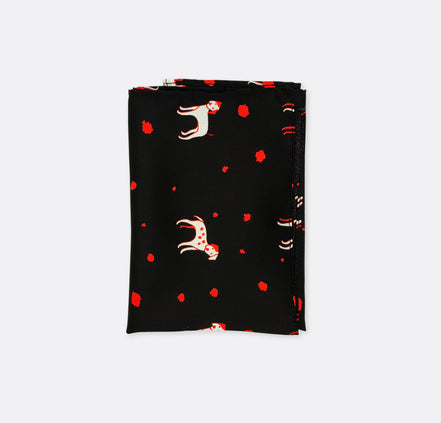Black Dalmatian Silk Pocket Square by Monzoro – view 2