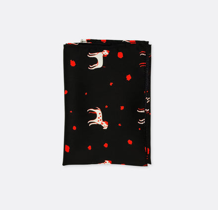Black Dalmatian Silk Pocket Square by Monzoro – view 2