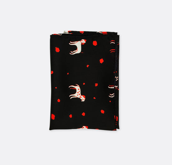 Black Dalmatian Silk Pocket Square by Monzoro – view 2