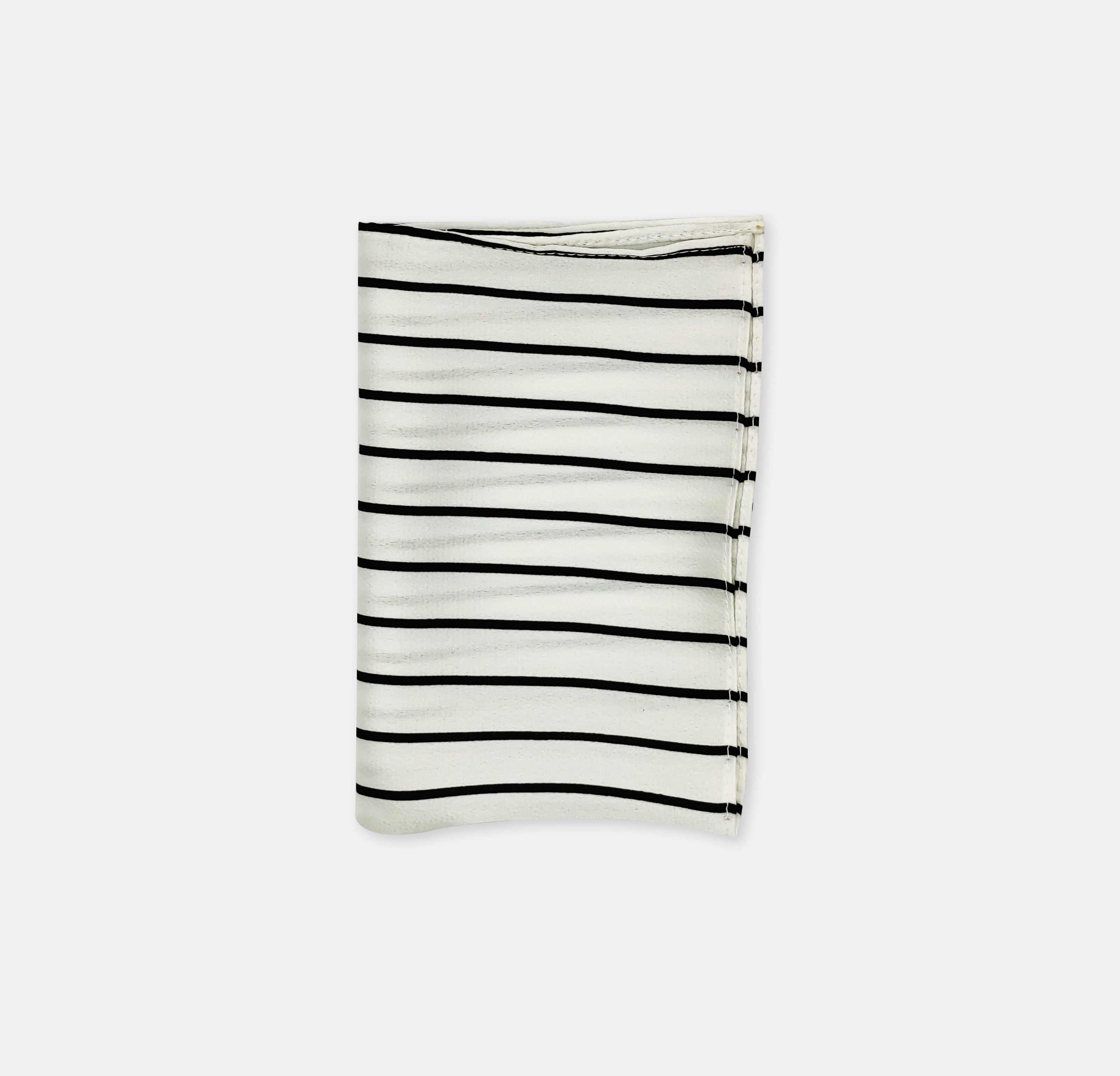 Sleek Black & White Stripes - Silk Pocket Square by Monzoro – view 2