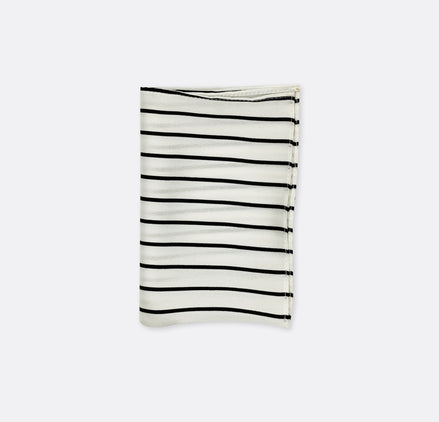 Sleek Black & White Stripes - Silk Pocket Square by Monzoro – view 2