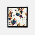 Mandarin Heron White - Silk Pocket Square by Monzoro