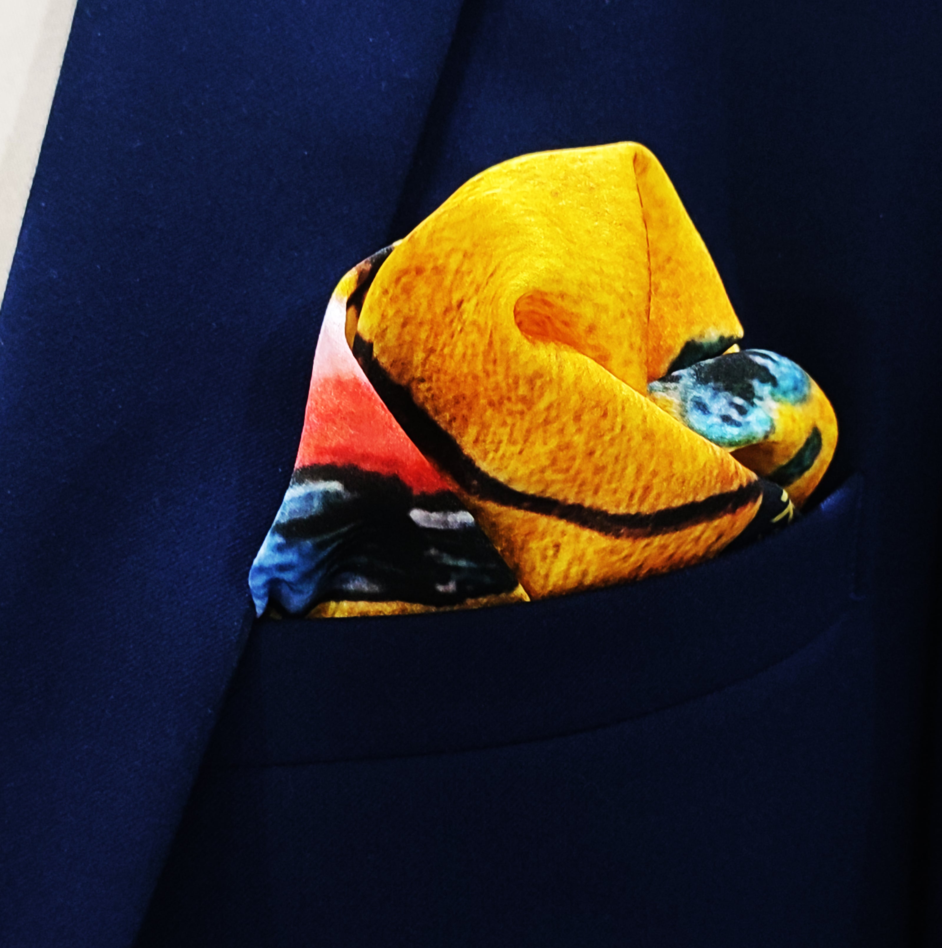 Morning Bird – Silk Pocket Square by Monzoro – view 3