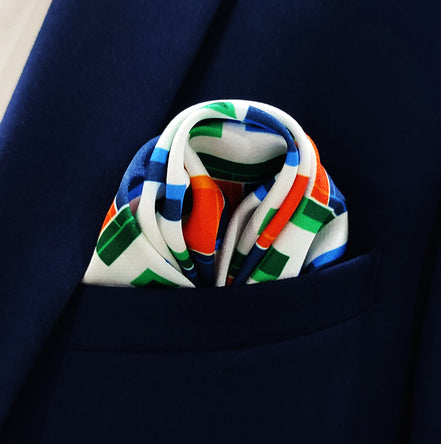 Techno Illusion – Silk Pocket Square by Monzoro – view 3