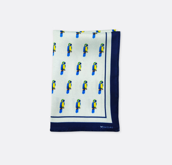 Macaw – Silk Pocket Square by Monzoro – view 2