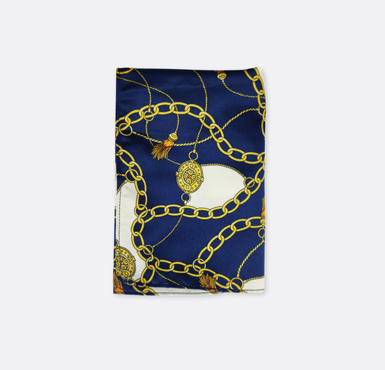 Curb And Link Chain Art – Silk Pocket Square by Monzoro – view 2