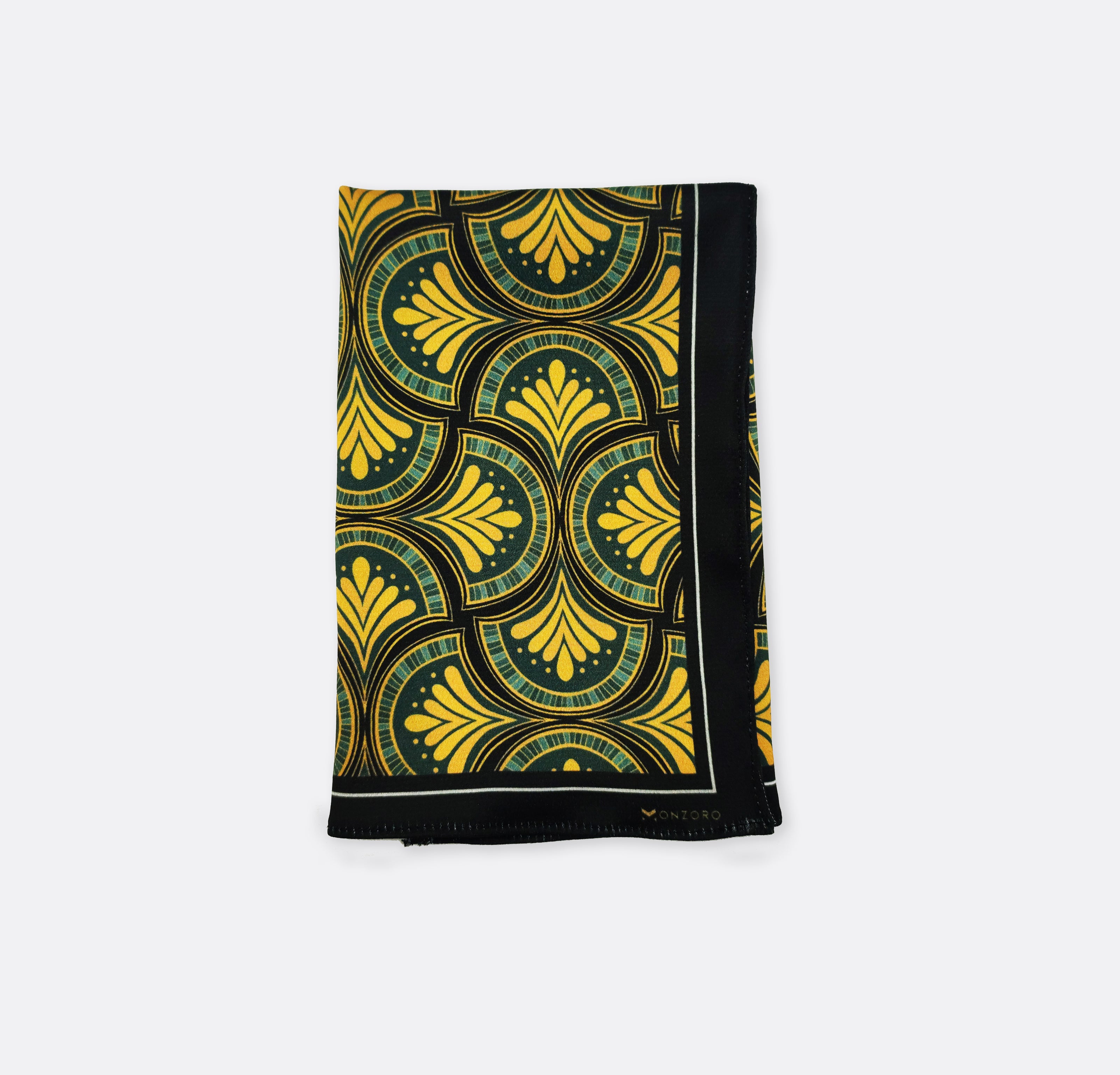 Mustard Botanical – Silk Pocket Square by Monzoro – view 2
