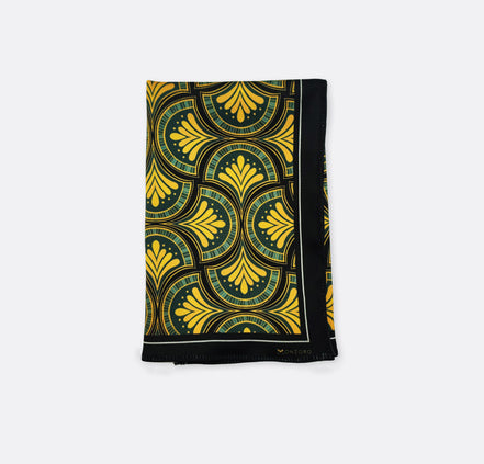 Mustard Botanical – Silk Pocket Square by Monzoro – view 2