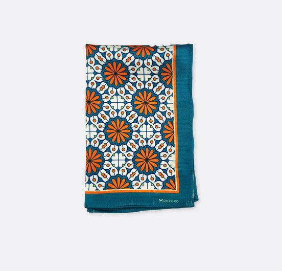 Mexican Floral Loop – Silk Pocket Square by Monzoro – view 2