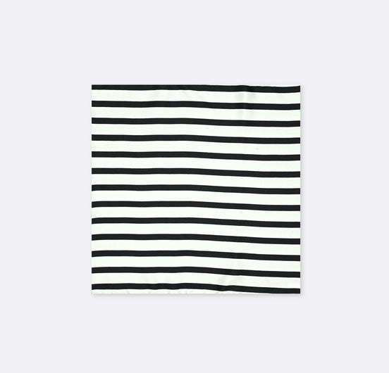 Black & White Stripes Silk Pocket Square by Monzoro