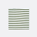 White & Green Stripes Silk Pocket Square by Monzoro