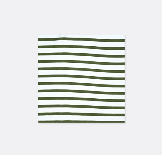 White & Green Stripes Silk Pocket Squares