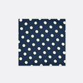 Navy Polka Silk Pocket Square by Monzoro