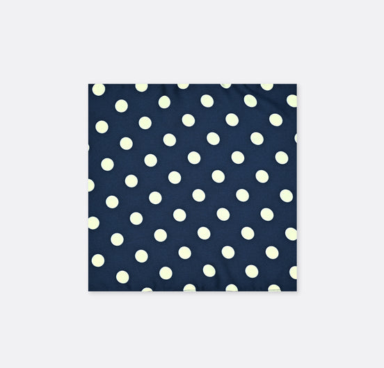 Navy Polka Silk Pocket Square by Monzoro