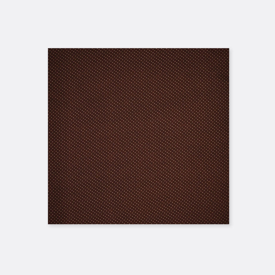 Brown Dot Polka - Silk Pocket Square
