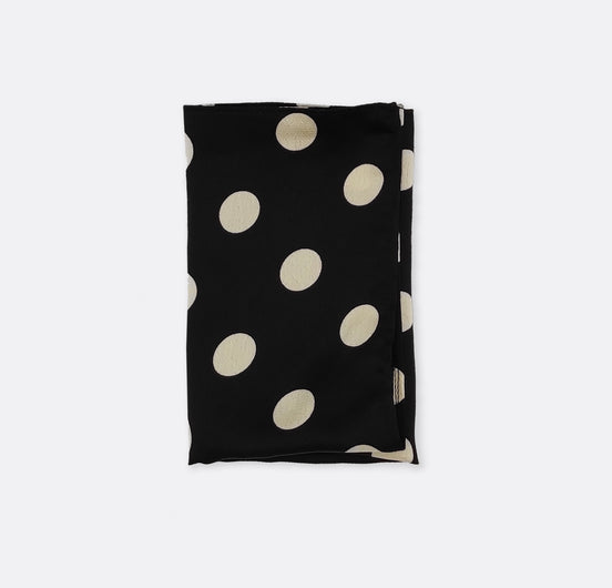 Black Midi Polka - Silk Pocket Square by Monzoro – view 2