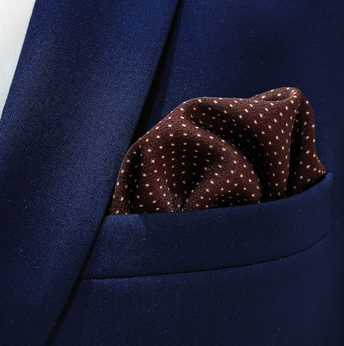 Brown Dot Polka - Silk Pocket Square