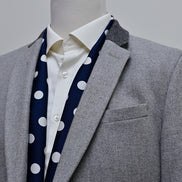 Navy Polka - Silk Men Scarf by Monzoro – view 3