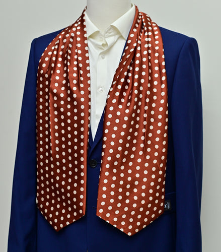 Copper Base Polka Silk Ascot by Monzoro – view 2