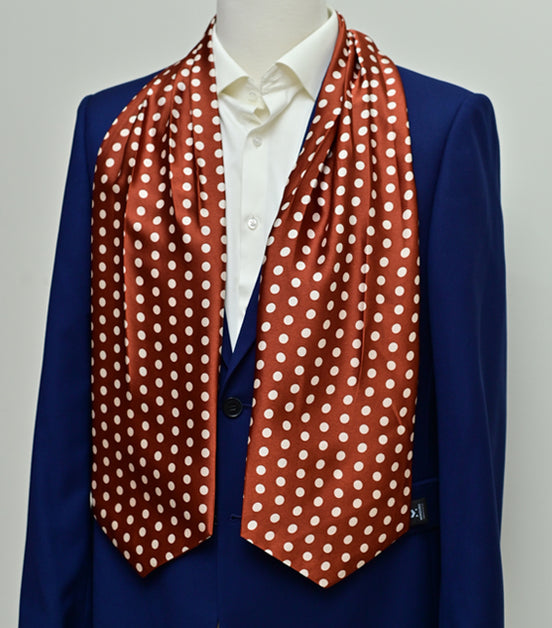 Copper Base Polka Silk Ascot by Monzoro – view 2
