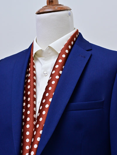 Copper Base Polka - Silk Men Scarf by Monzoro – view 3