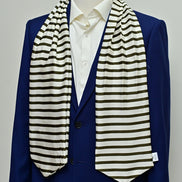 White & Green Stripes Silk Ascot by Monzoro – view 2