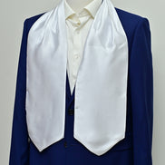 Pearl White Paradigm Silk Ascot by Monzoro – view 4