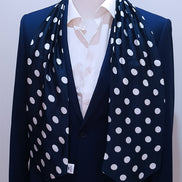 Navy Polka Silk Ascot by Monzoro – view 2
