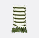 White & Green Stripes Silk Men Scarves