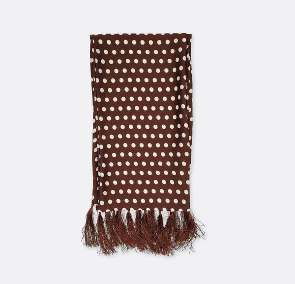 COFFEE BASE POLKA SILK MEN SCARVES