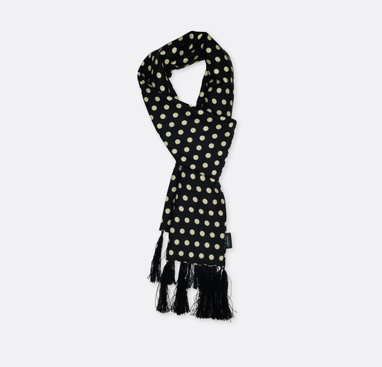 Black Base Polka - Silk Men Scarf by Monzoro