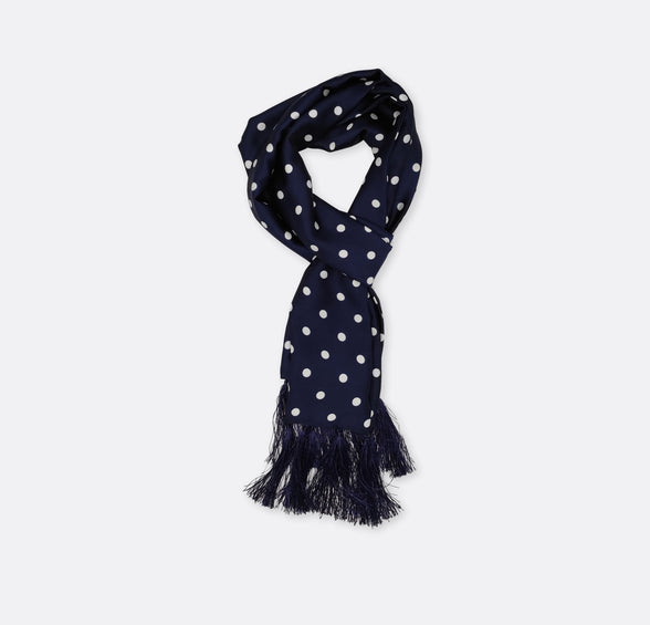 Blue Polka Drops Silk Men Scarf by Monzoro