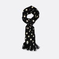 Black Midi Polka Silk Men Scarf by Monzoro
