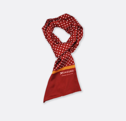 Maroon Mini Dot Polka - Silk Men Scarf