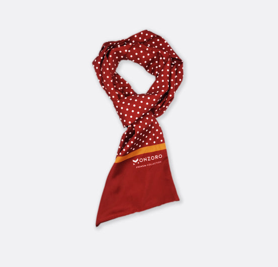 Maroon Mini Dot Polka - Silk Men Scarf by Monzoro