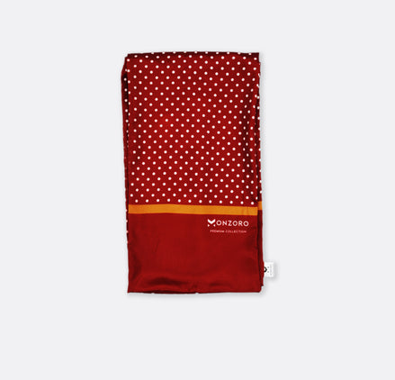 Maroon Mini Dot Polka - Silk Men Scarf by Monzoro – view 2