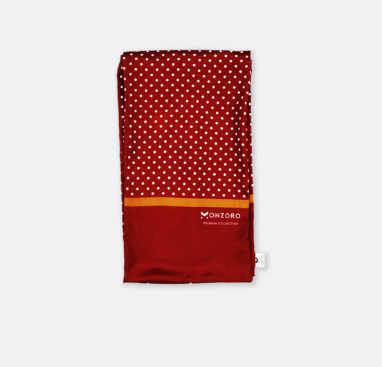 Maroon Mini Dot Polka - Silk Men Scarf by Monzoro – view 2