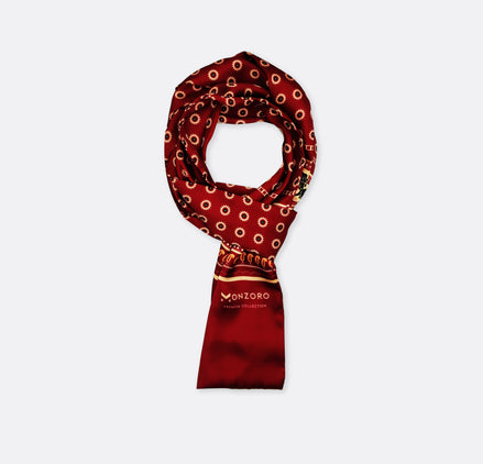 Maroon & Gold Reversible - Silk Men Scarf by Monzoro
