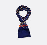 Navy Blue & Gold Reversible - Silk Men Scarves