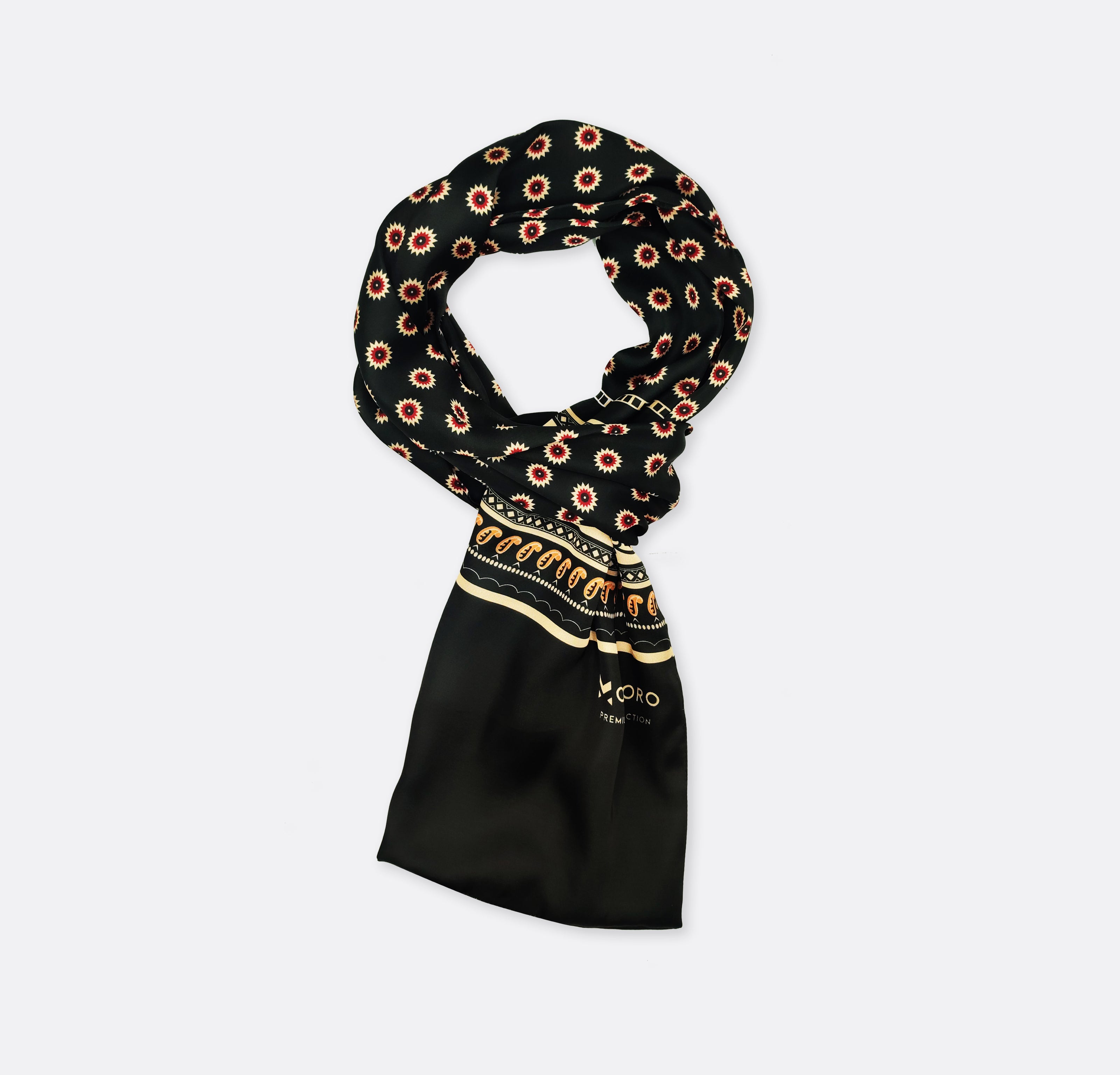 Black & Gold Reversible - Silk Men Scarf by Monzoro
