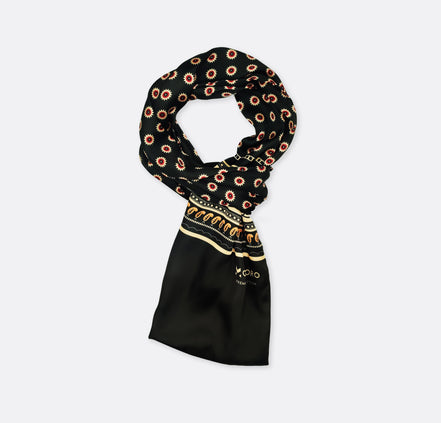 Black & Gold Reversible - Silk Men Scarf by Monzoro