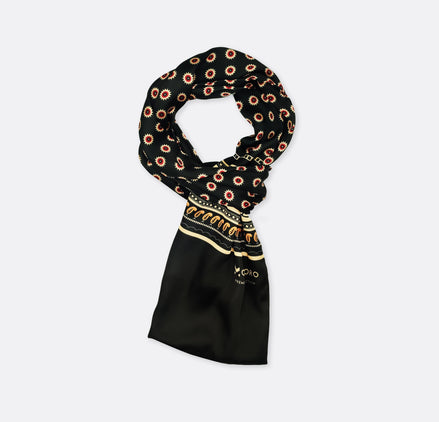 Black & Gold Reversible - Silk Men Scarf by Monzoro