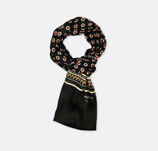 Black & Gold Reversible - Silk Men Scarf by Monzoro