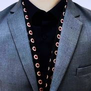 Black & Gold Reversible - Silk Men Scarf by Monzoro – view 3