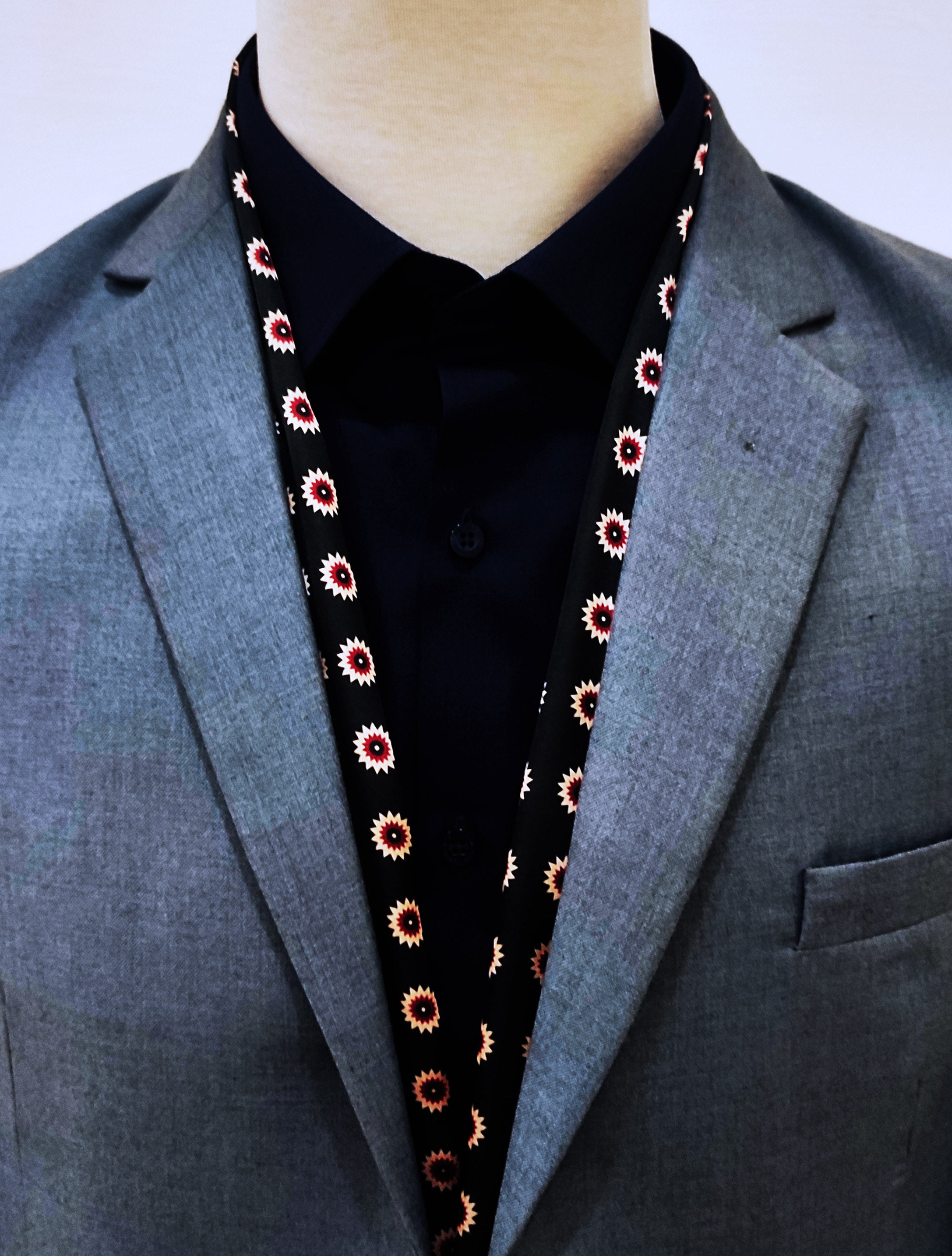 Black & Gold Reversible - Silk Men Scarf by Monzoro – view 3
