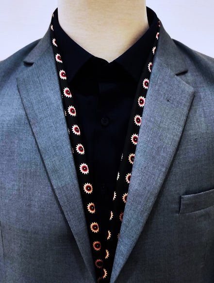 Black & Gold Reversible - Silk Men Scarf by Monzoro – view 3